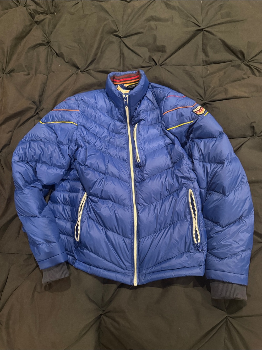 Marine Layer Men's Royal Blue Quilted Puffer Jacket size S